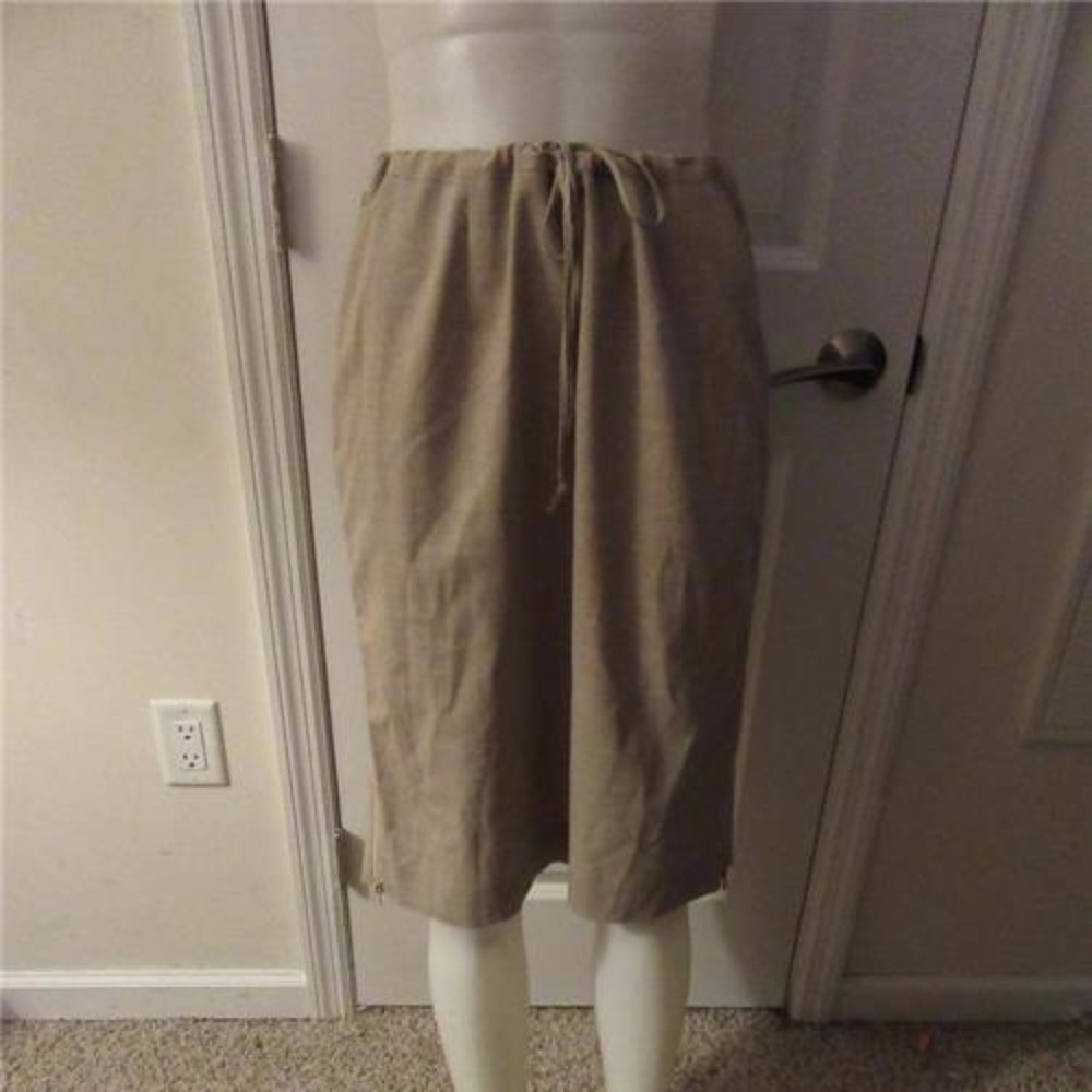 MOSCHINO CHEAP & CHIC BEIGE BOTH SIDE ZIP SKIRT-14